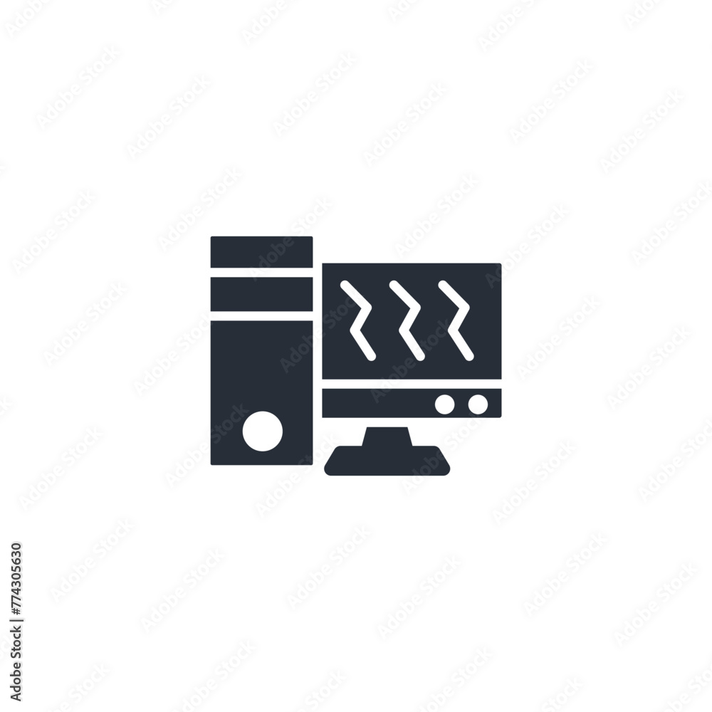 Poster monitor icon. vector.editable stroke.linear style sign for use web design,logo.symbol illustration.