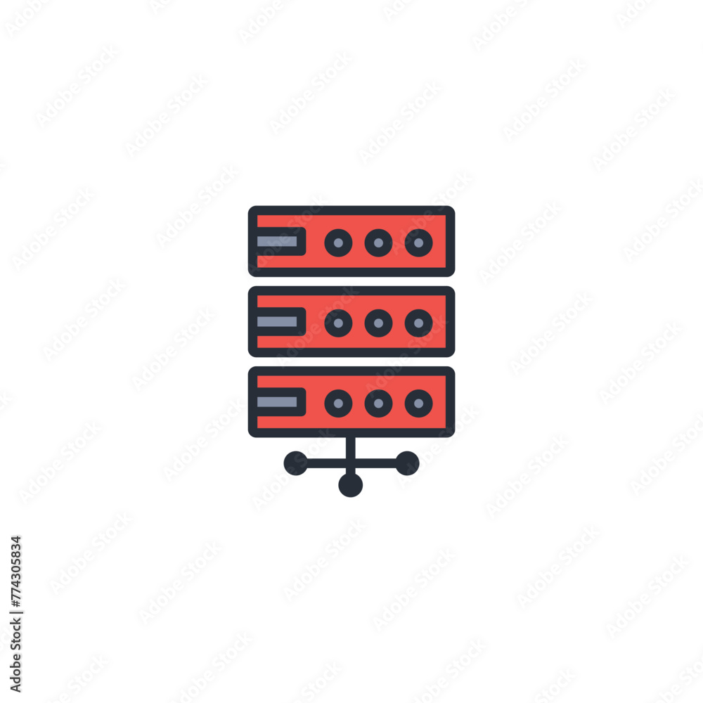 Poster server icon. vector.editable stroke.linear style sign for use web design,logo.symbol illustration.