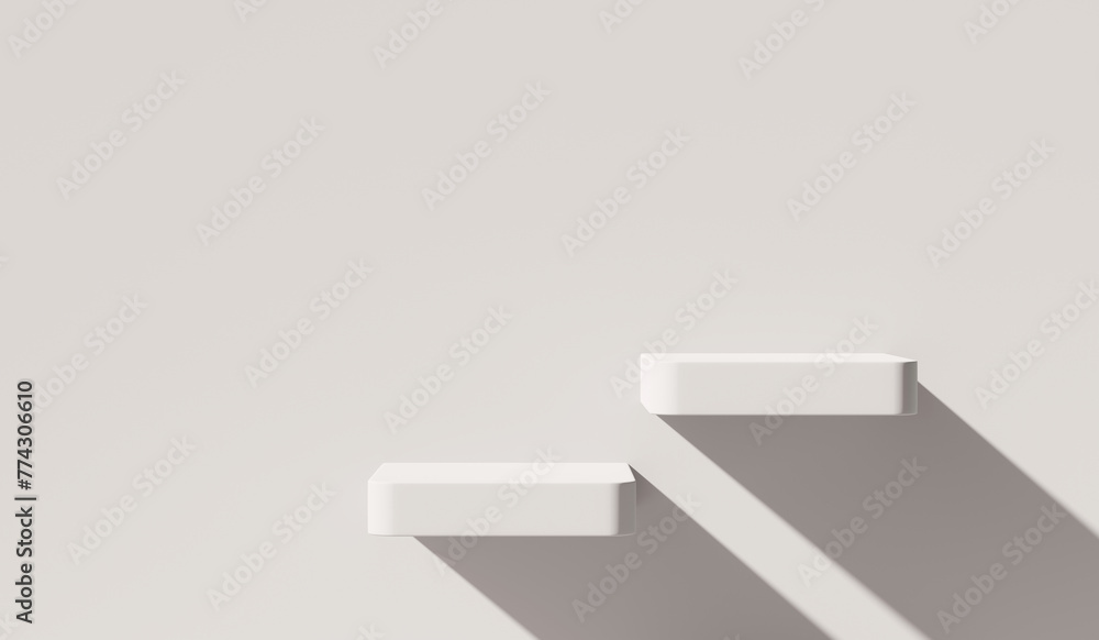 Poster abstract white platform podium showcase for product display 3d rendering