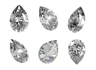 Pear Diamond isolated background 3d rendering	
