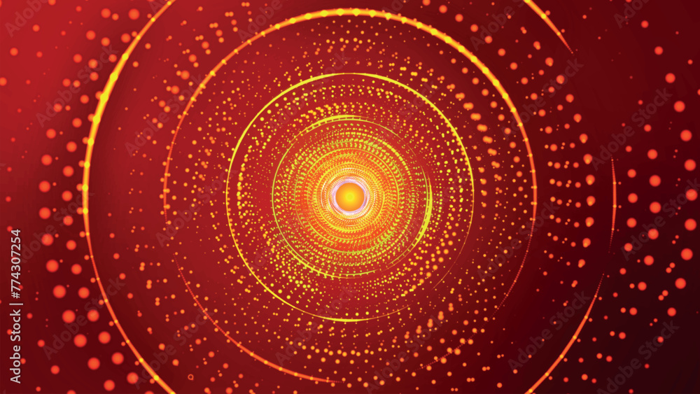 Poster abstract digital background. big data visualization. circular rotation of a fantastic circle of mult