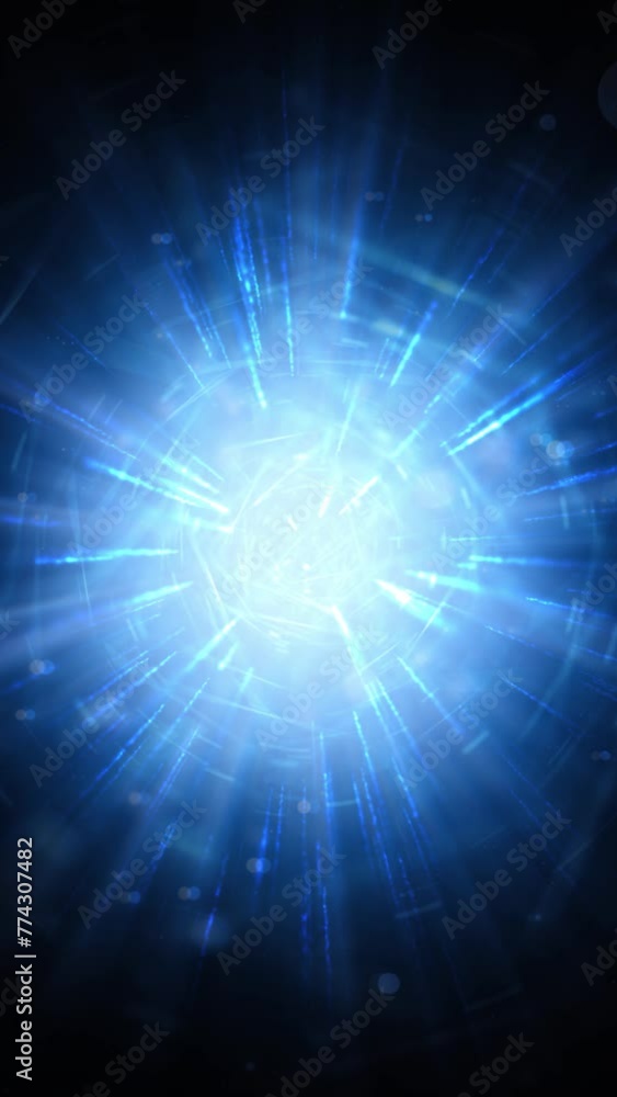 Wall mural vertical travel into the sci fi light background 4k loop features a view flying into a vortex of abs