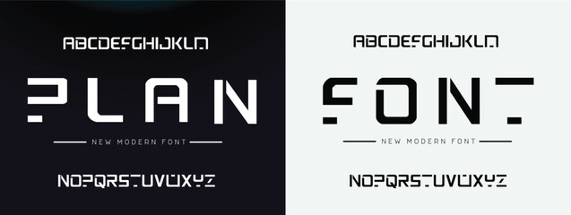 Modern Alphabet Font. Typography urban style fonts for technology, digital, movie logo design. vector illustration