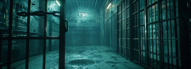 Prison cell. Empty prison cell with bars for background.