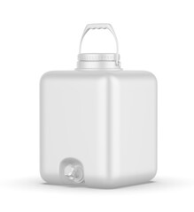Blank fluid Container With Tap template, 3d illustration.