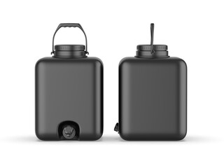 Obraz premium Blank fluid Container With Tap template, 3d illustration.