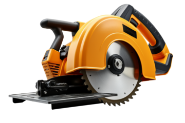 Professional Circular Saw on Transparent Background