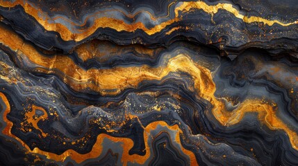Golden Fusion Granite Textured Background Generative AI