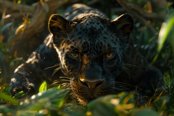 The Enigmatic Black Panther's Jungle Journey Generative AI