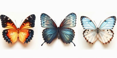 Isolated Butterfly on a Pure White Background Generative AI