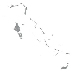 Outline of the map of Bahamas with regions