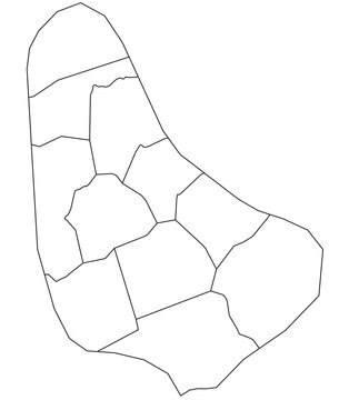 Outline of the map of Barbados with regions