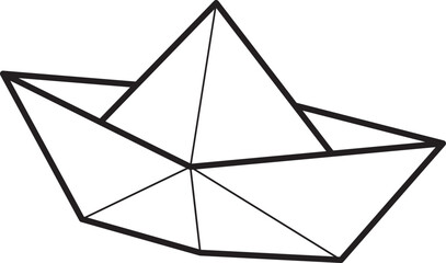 Paper boat origami simple white icon. - obrazy, fototapety, plakaty