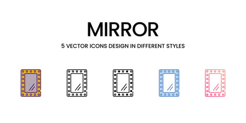 Mirror icons different style vector stock illustration