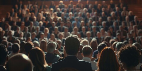 crowds of people in the auditorium Generative AI