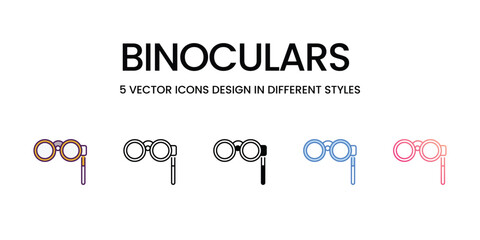Binoculars  icons different style vector stock illustration