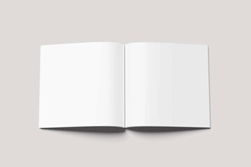 Blank square book mockup white