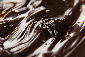 A close up of a chocolatey liquid with bubbles