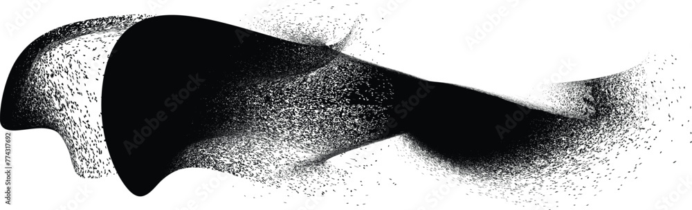 Poster distorted geometric shape . minimal art design . noise destroyed logo . trendy grainy shapes . graph