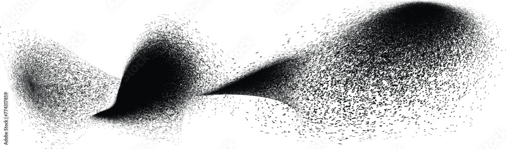 Poster distorted geometric shape . minimal art design . noise destroyed logo . trendy grainy shapes . graph