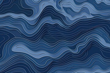 Navy topographic line contour map seamless pattern background with copy space