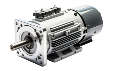 An electric motor stands elegantly on a blank canvas, ready to spring into action