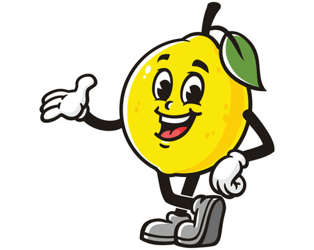 Lemon fruit cartoon mascot illustration character vector clip art hand drawn