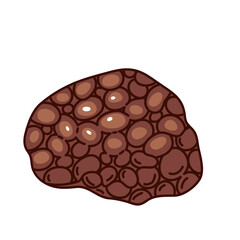 Groovy cartoon black truffle mushroom. Funny retro fungus tuber, forest autumn harvest and gourmet aroma food mascot, cartoon delicatessen truffle sticker of 70s 80s style vector illustration