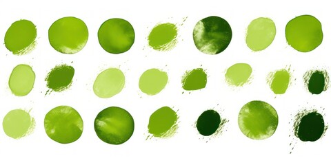 Olive thin barely noticeable paint brush circles background pattern isolated on white background  - obrazy, fototapety, plakaty