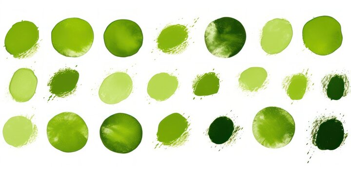 Olive thin barely noticeable paint brush circles background pattern isolated on white background 