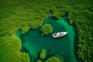 Selbstklebende Fototapeten boat on the river © Saqib786