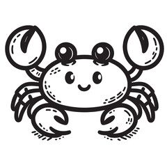 Vector vintage crab drawing Hand drawn monochrome seafood illustration EPS 10