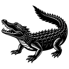 crocodile silhouette vector illustration svg file