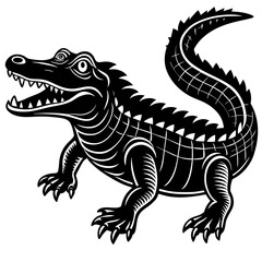 crocodile silhouette vector illustration svg file