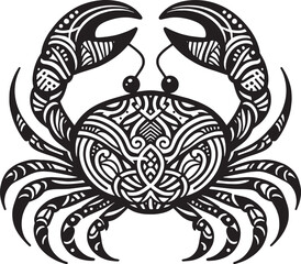 Vector vintage crab drawing Hand drawn monochrome seafood illustration EPS 10