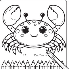 Vector vintage crab drawing Hand drawn monochrome seafood illustration EPS 10