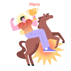 Hero Archetype illustration.Inspirational vector design.