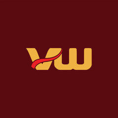 vw text logo design vector