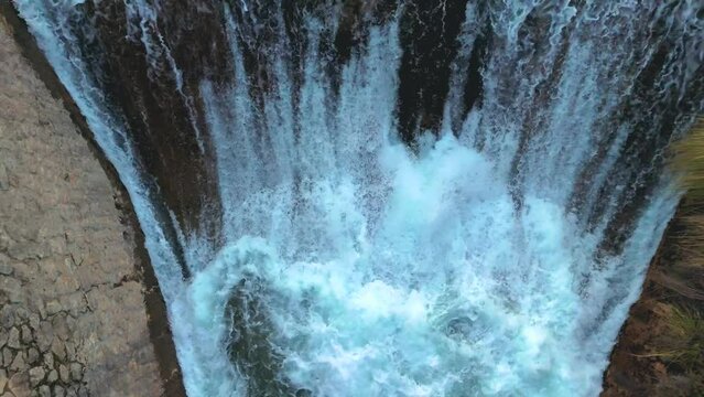 Aerial view waterfall in Castril, Granada, Spain