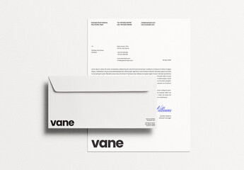White Letterhead Letter Envelope Identity Branding Logo Logotype Corporate Stationary Minimal Mockup Template