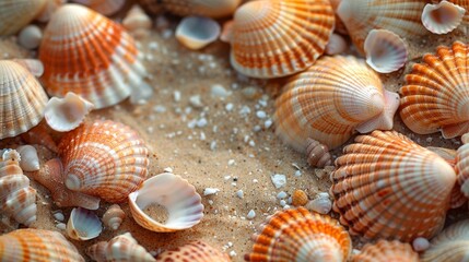 Close-Up Exploration: Shell-Laden Beach Generative AI