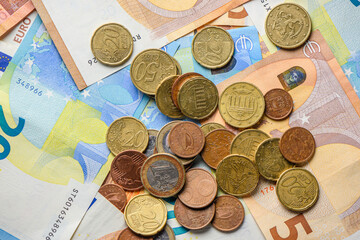 euro money stacks and bills