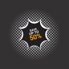 Special offer badget with halftone effect. Vector illustration.