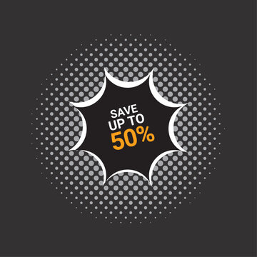 Special offer badget with halftone effect. Vector illustration.