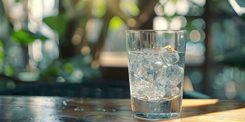 Closeup of a Crystal Clear Glass. Concept Glassware Photography