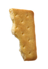 Piece of tasty cracker isolated on white