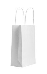 One paper bag isolated on white. Mockup for design