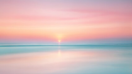Fototapeta na wymiar Abstract seascape at sunrise, soft pastel colours ocean, long exposure photo background