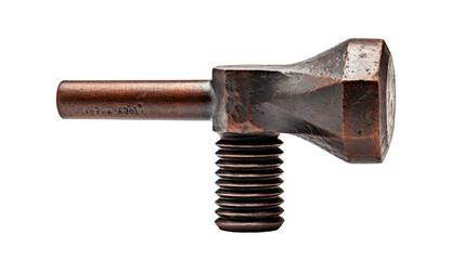 A wooden-handled hammer sits elegantly against a stark white background, embodying simplicity and craftsmanship