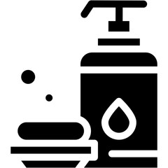 Cleaning, liquid, soap, wash hands Icon